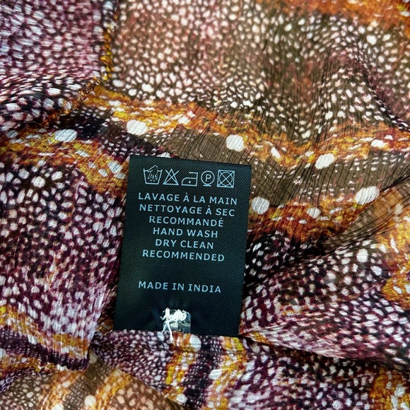 ISABEL MARANT ETOILE silk long sleeve abstract bohemian blouse sheer size 10 - Picture 12 of 12